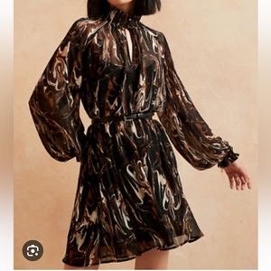 Banana Republic Factory Smocked Crinkle Dress